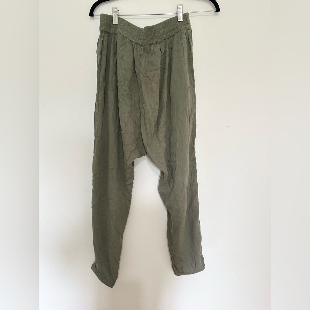 Aerie Green Sweatpants Relaxed Fit Joggers size small boho indie - Picture 2 of 3